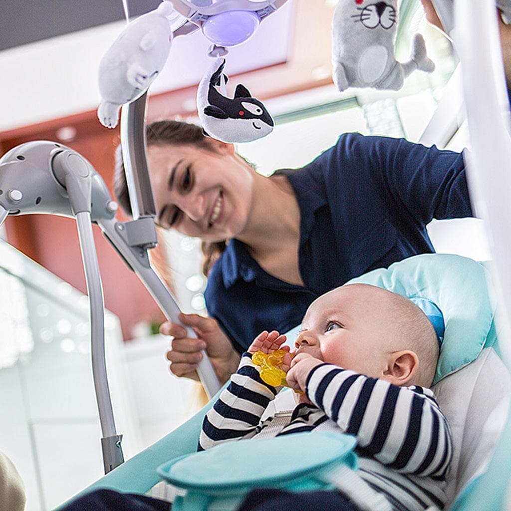 Babyschaukel ORSO "BLUE" - cleo-kinderwagen.de