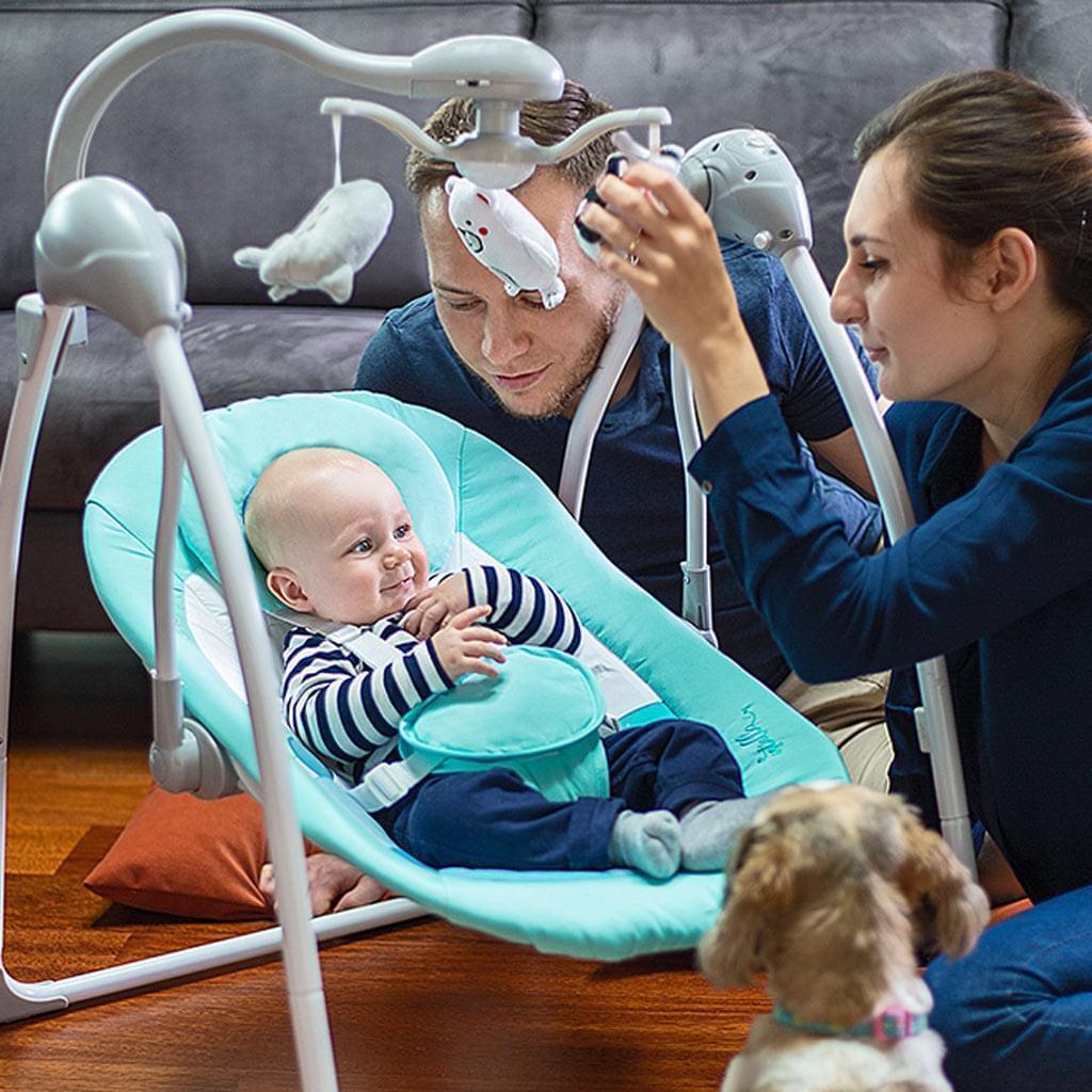Babyschaukel ORSO "BLUE" - cleo-kinderwagen.de